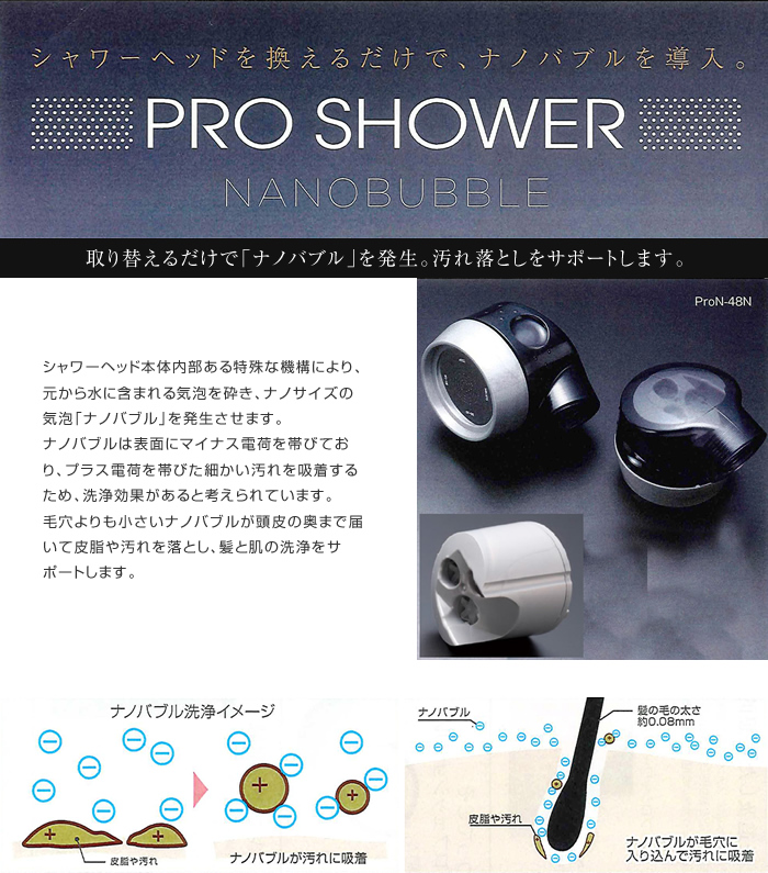 シャワーヘッドを替えるだけで、ナノバブルを導入。